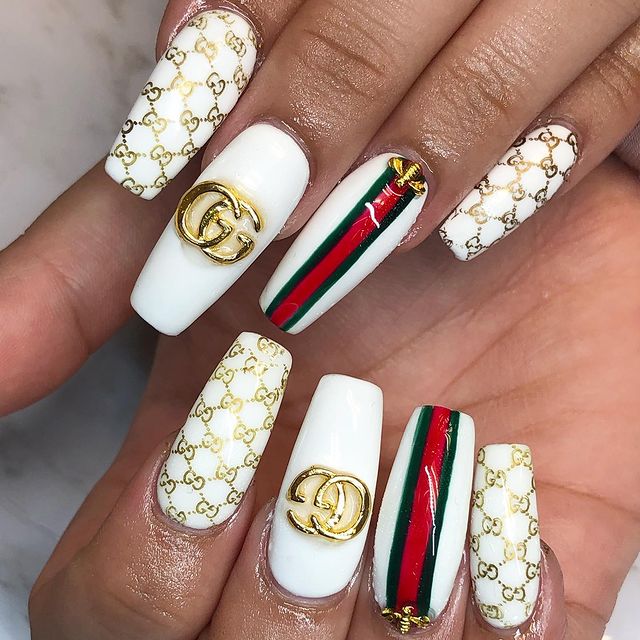gucci nail charms coffin nails