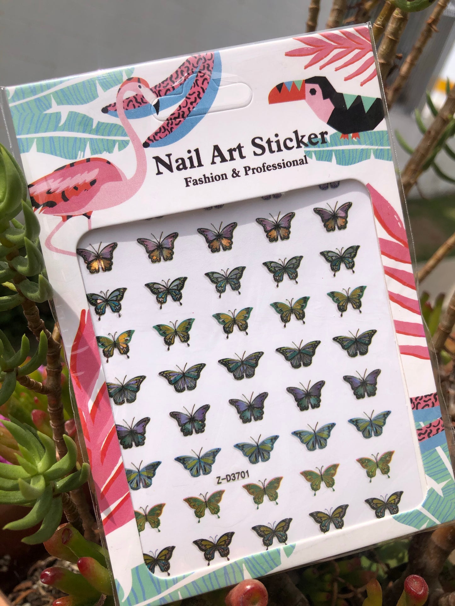 pastel butterfly nail sticker sheet
