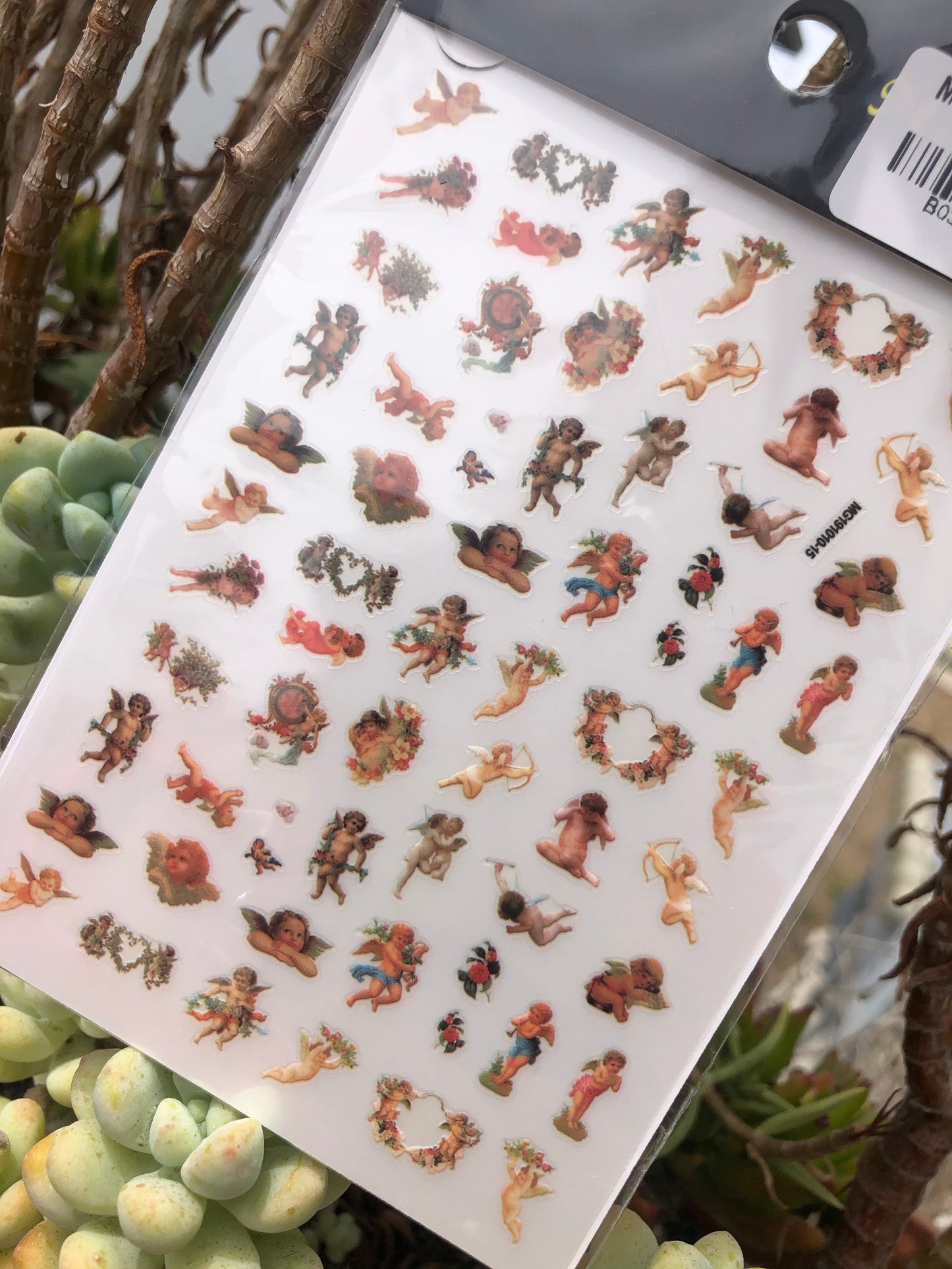 cherub sticker sheet for valentine nail art