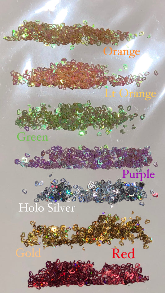 heart glitter for nail art assorted colors