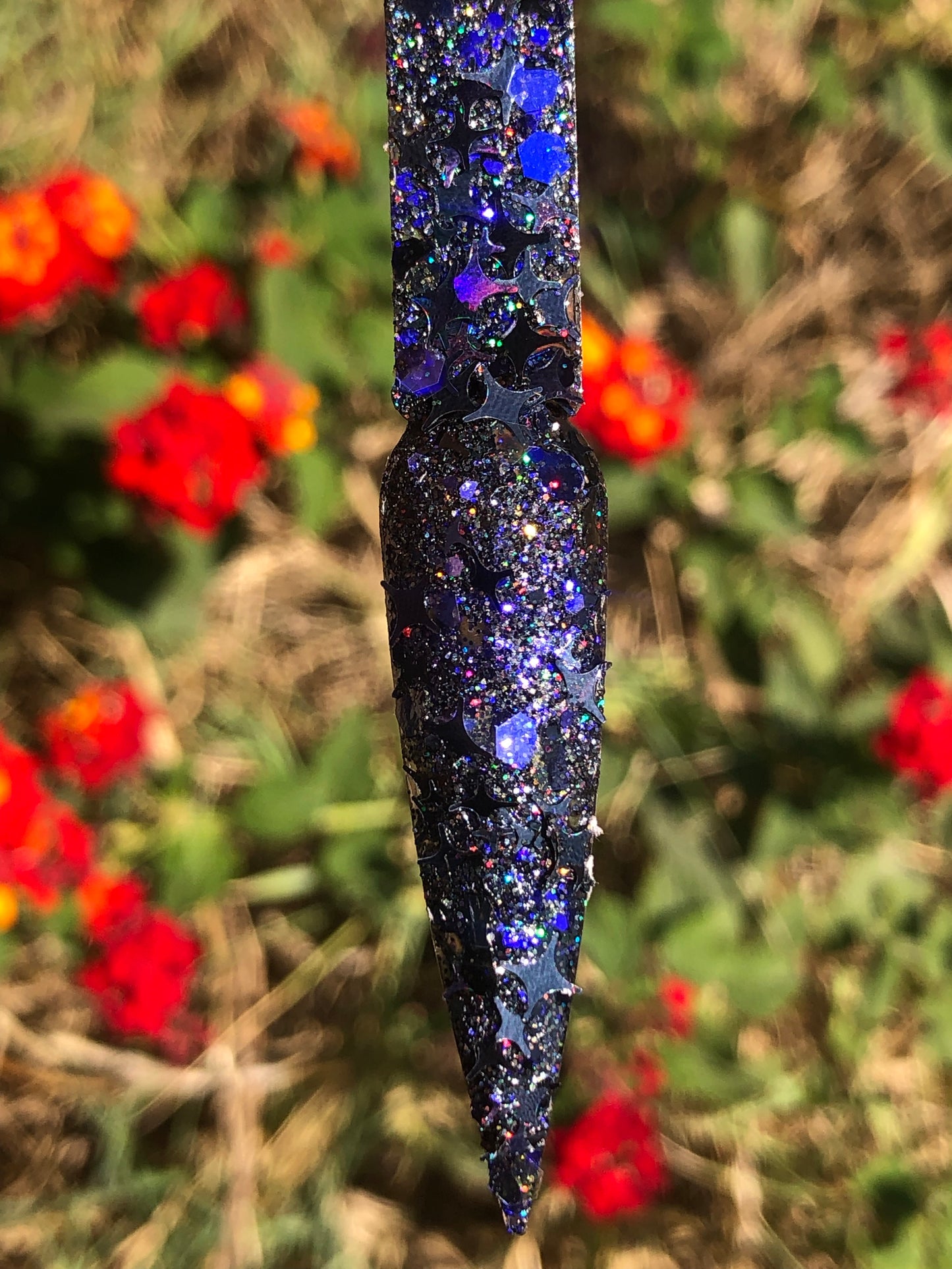 dark purple nail art glitter