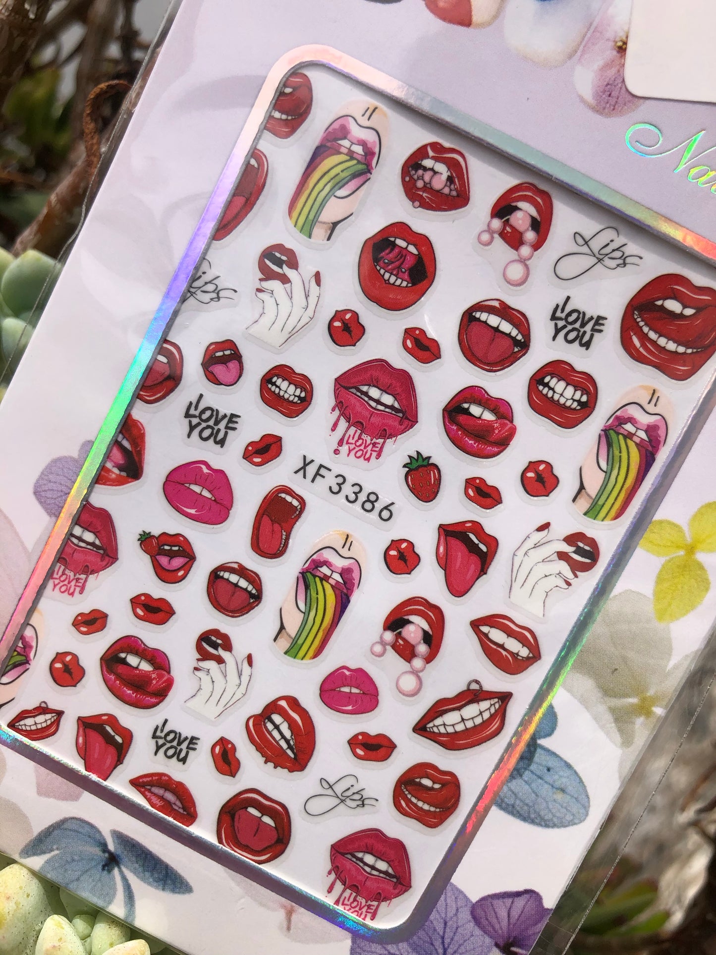 cherry lips sticker sheet for nail art