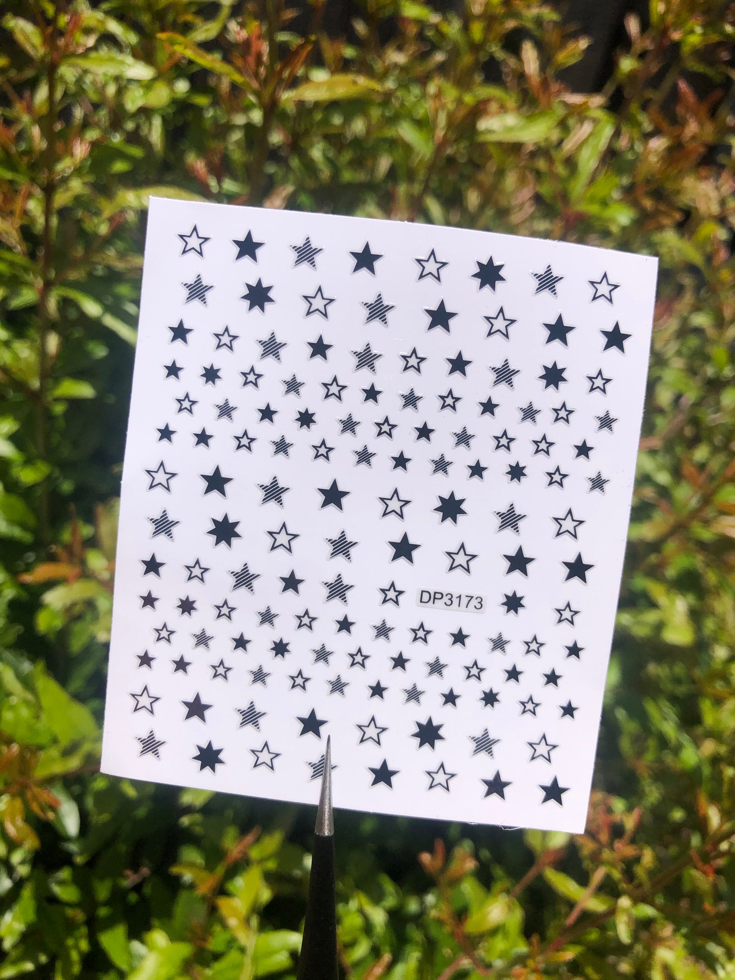 black star nail decal sticker sheet