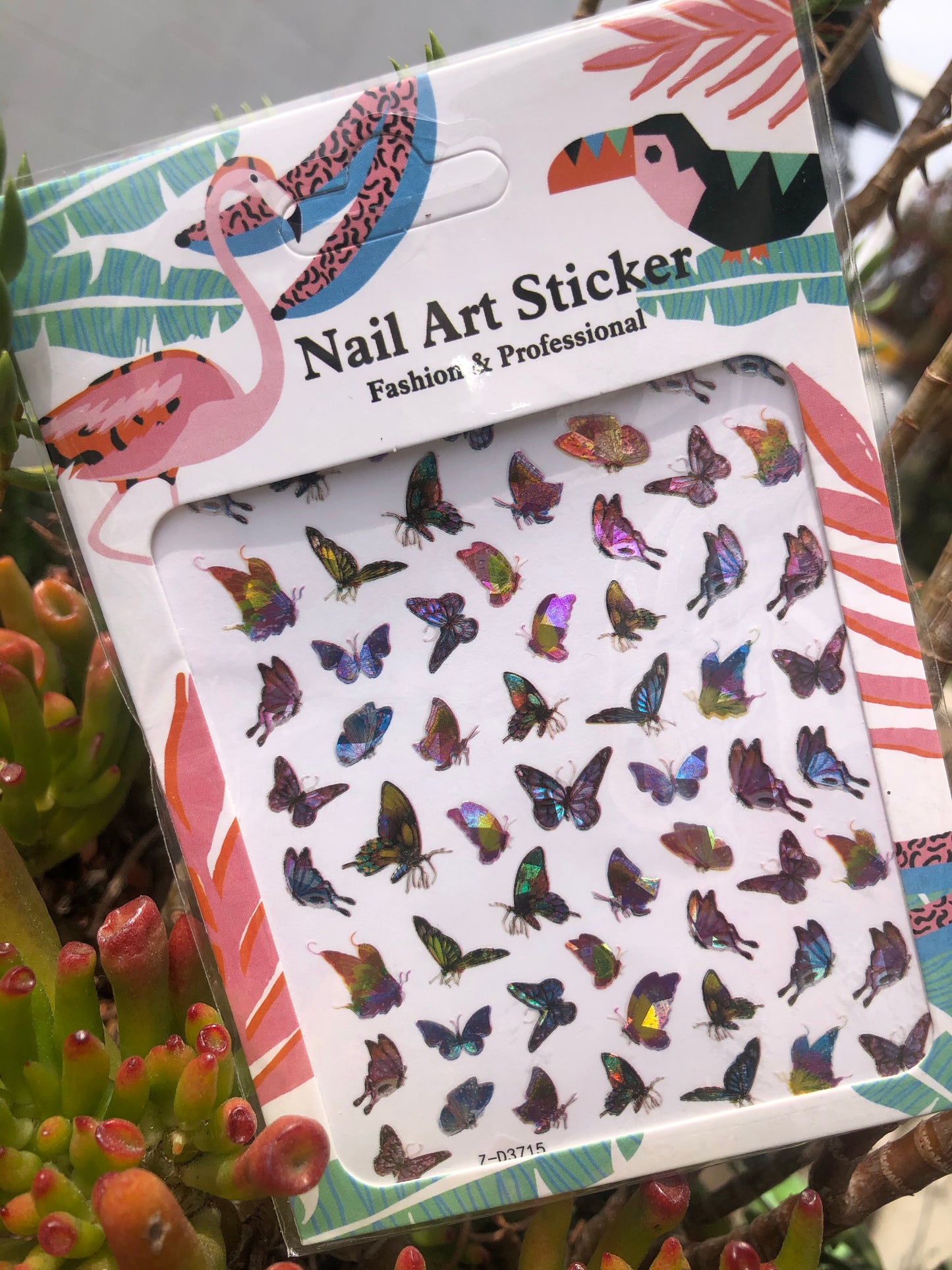 colorful butterfly nail art sticker sheet