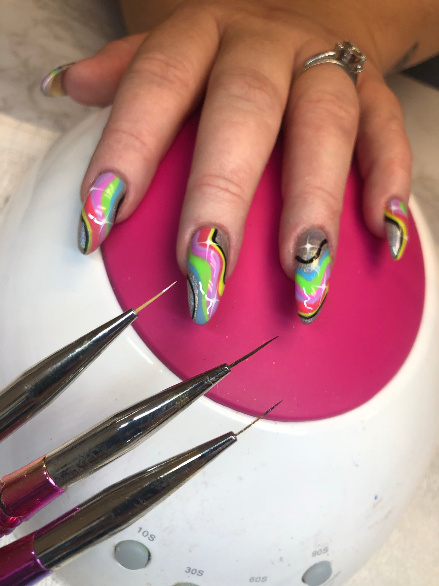 detailed nail art brushes with nail set