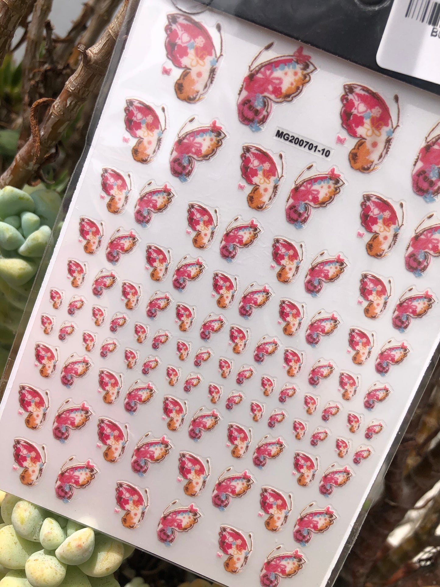 Split Butterfly Nail Art Sticker Sheet
