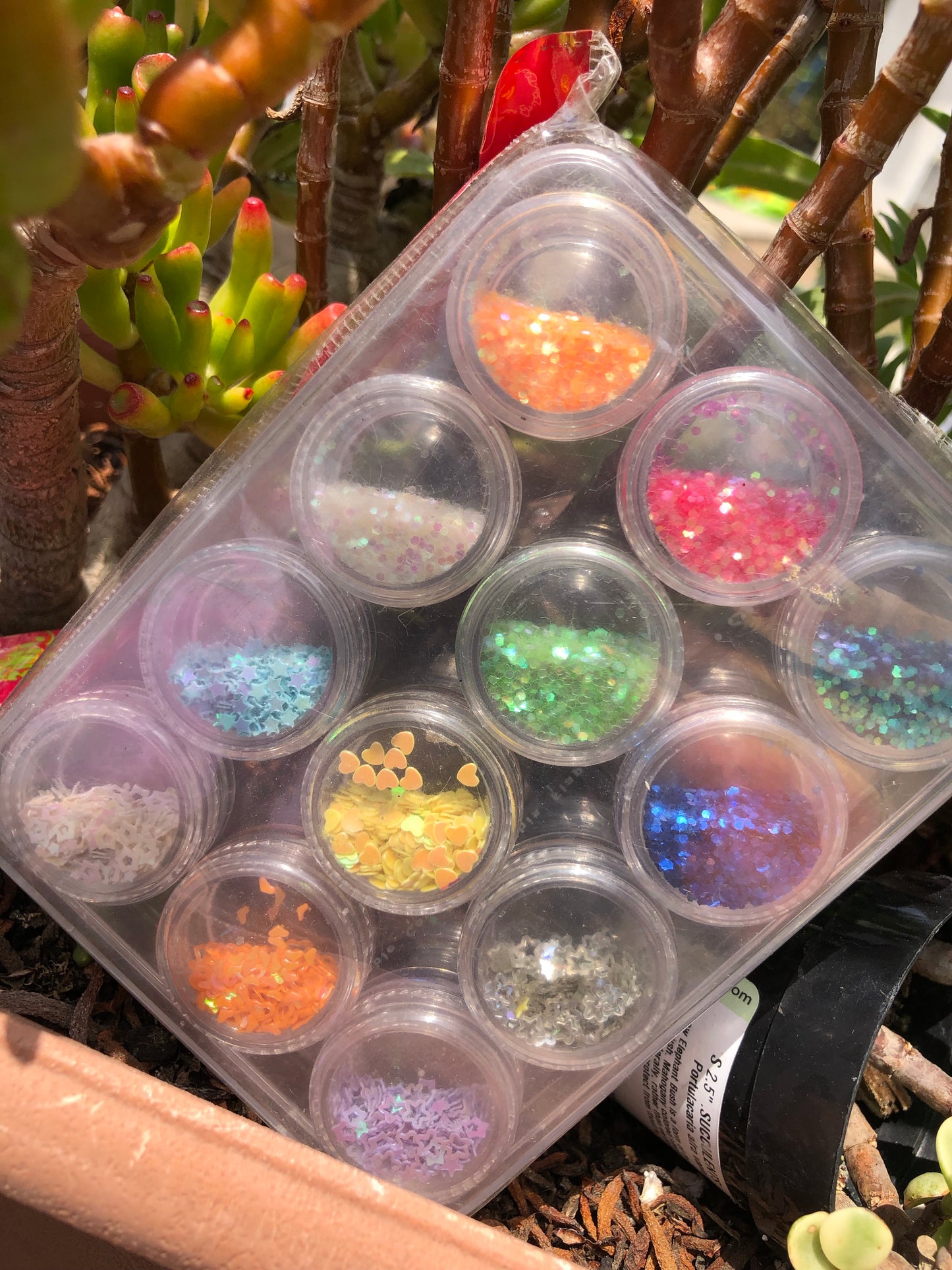 box of glitter for nail art