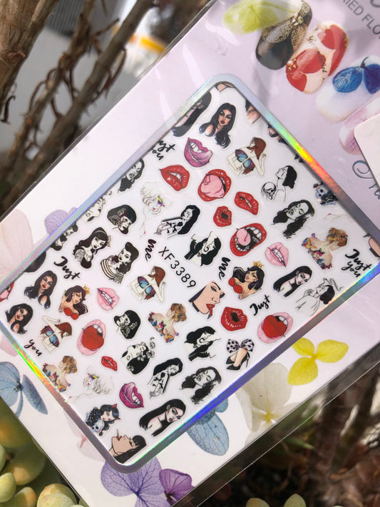 pin up nail stickers