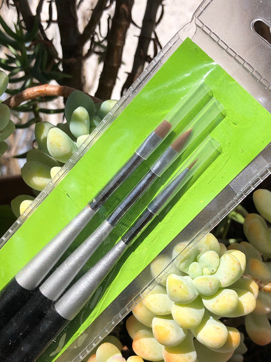 3 piece nail art brush bundle 