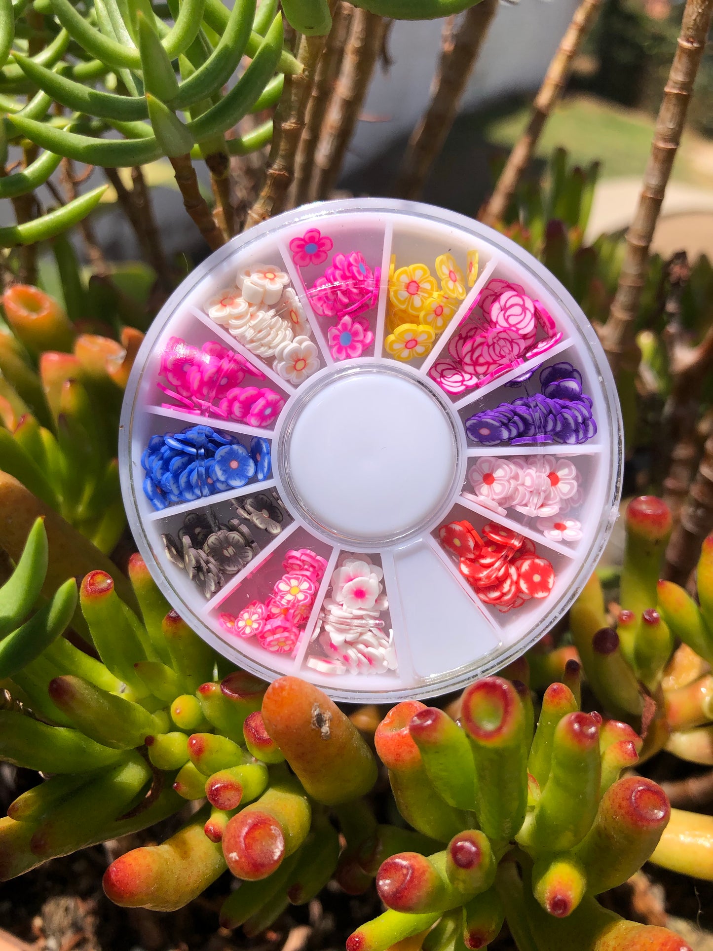flower fimo slices