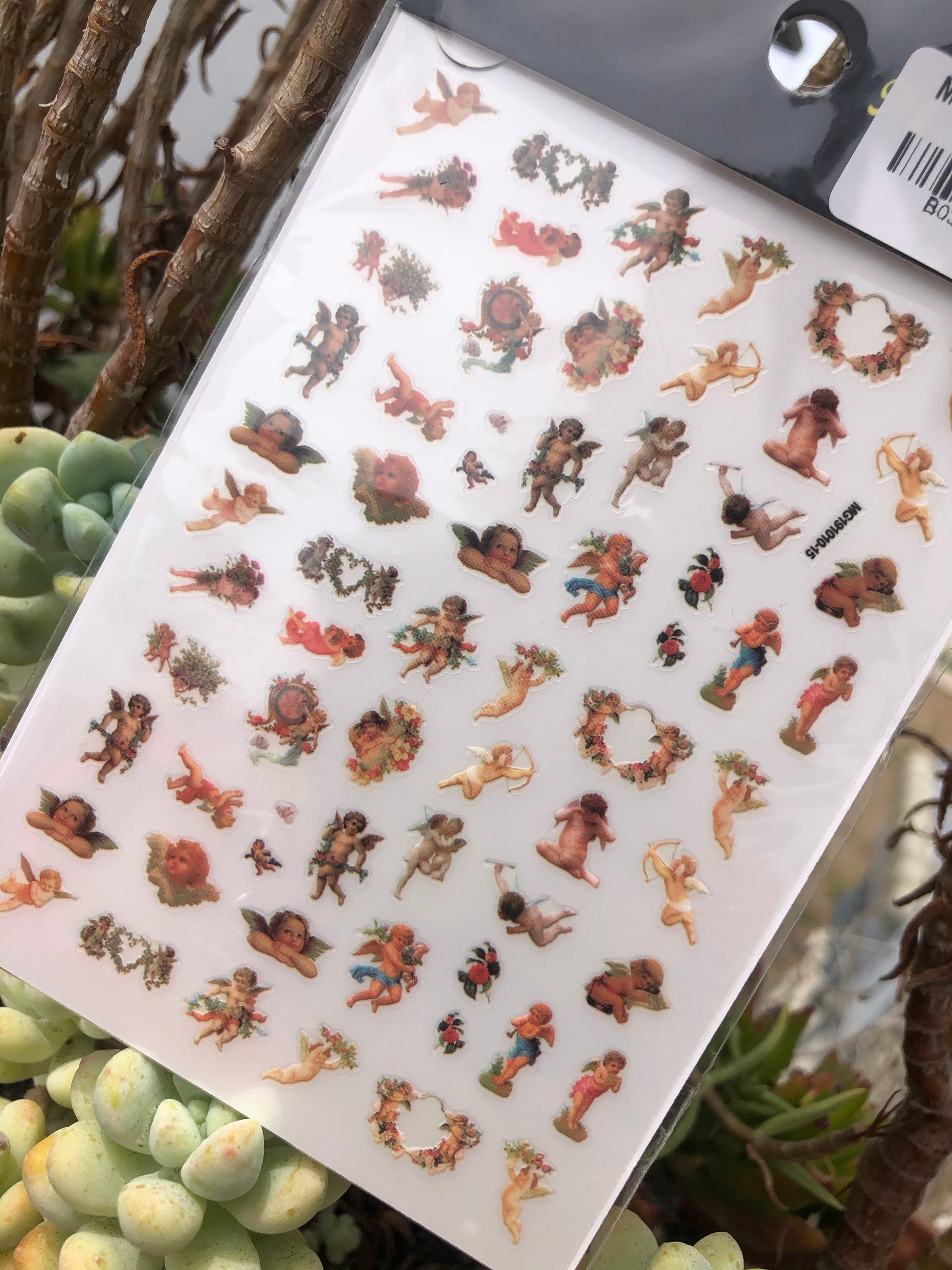 cherub sticker sheet for valentine nail art