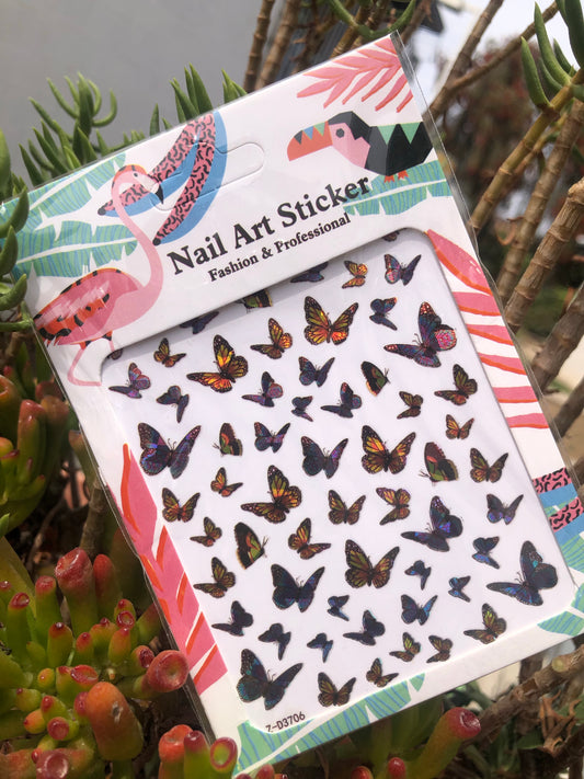 monarch butterfly nail sticker sheet 