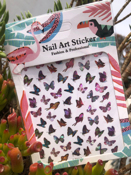 butterfly nail decal sticker sheet 