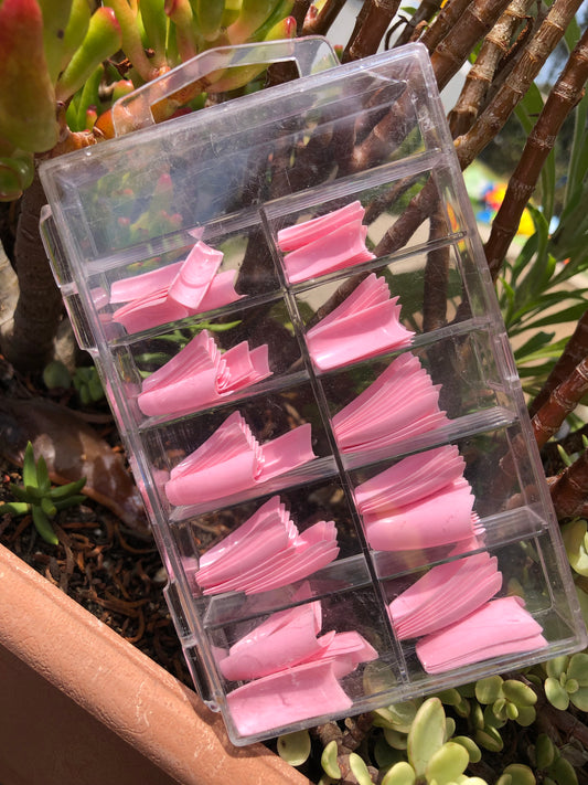 pink nail tips square
