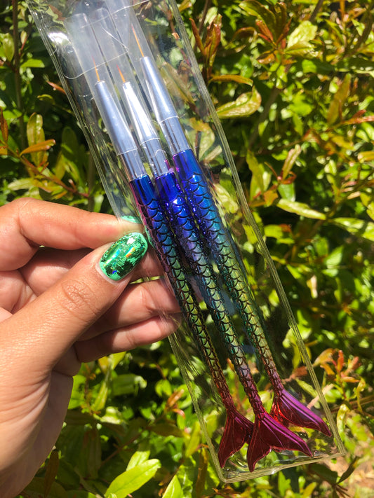 mermaid nail art brushes
