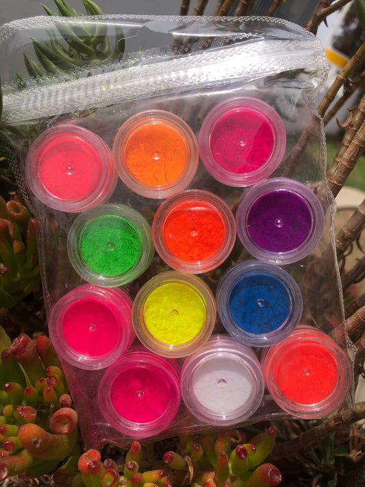 neon pigment colors for nail art